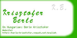 krisztofer berle business card